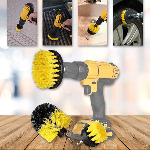 Sada výkonných čisticích kartáčů na vrtačku (3 kusy) | DRILLBRUSH