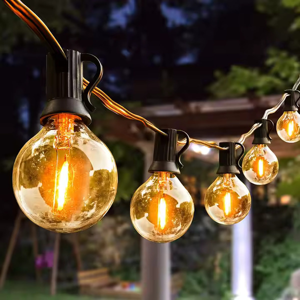 G40 kulové světelné řetězy - 25 žárovek, 7,5 m, rozšiřitelné | YARDBULBS