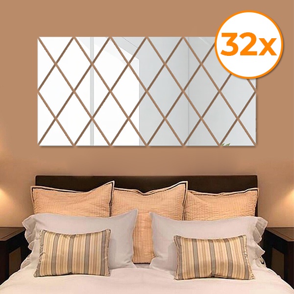 Zrcadlové samolepky na zeď (32 kusů) | WALLGEM