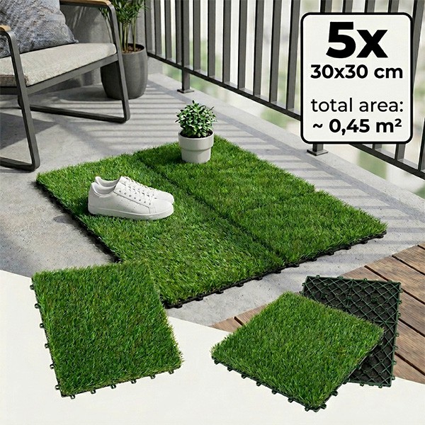 Dekorační dlaždice z umělé trávy (5 ks) | GRASSTILE