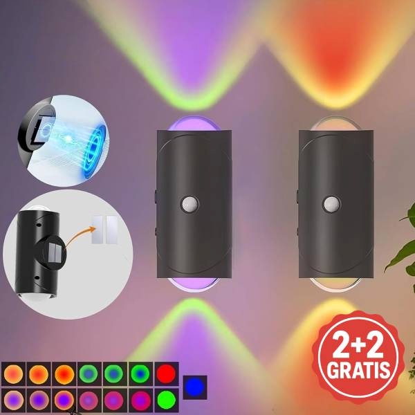 Chytré nástěnné světlo s detekcí pohybu (2 ks) | AURAWALL 2+2 ZDARMA